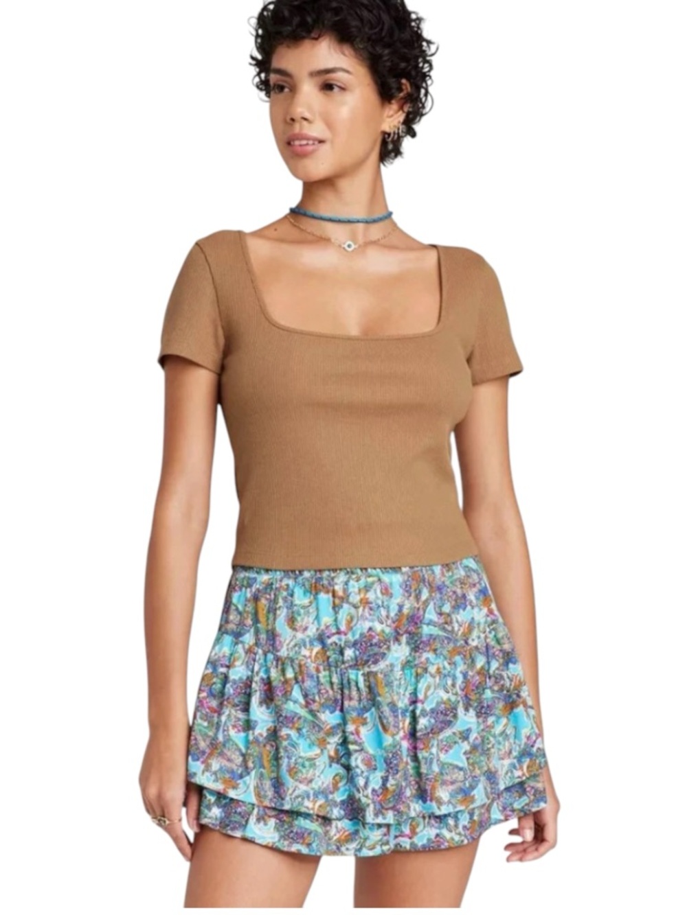 Wild Fable Multi-Colour Paisley Print Skirt Skort (M)
